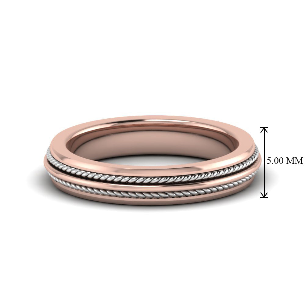 Double Rope Design 2 Tone Band Fascinating Diamonds