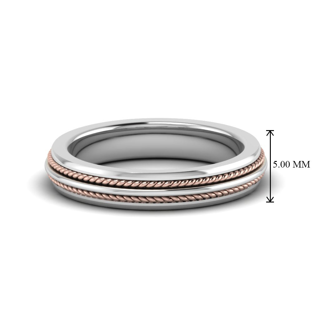 Double Rope Design 2 Tone Band Fascinating Diamonds