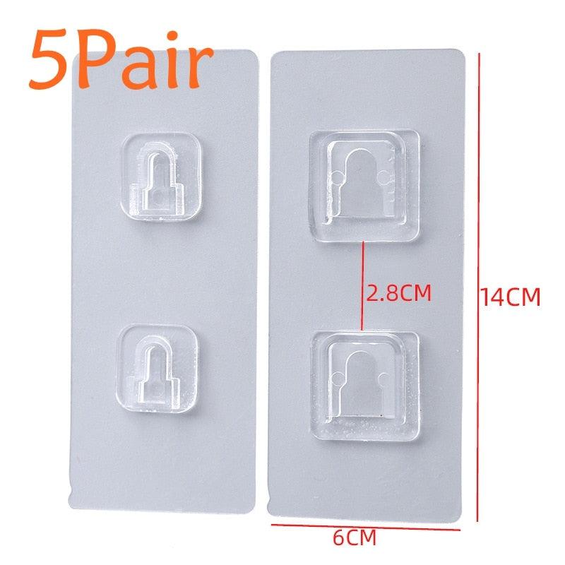 Double-Sided Adhesive Wall Hooks Hanger Strong Transparent Hooks Suction Cup Sucker Wall Storage Holder For Kitchen Bath Bathroom Kitchen Heavy Duty Self Adhesive Hooks Stevvex