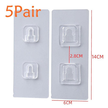 Double-Sided Adhesive Wall Hooks Hanger Strong Transparent Hooks Suction Cup Sucker Wall Storage Holder For Kitchen Bath Bathroom Kitchen Heavy Duty Self Adhesive Hooks Stevvex