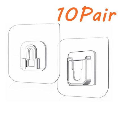 Double-Sided Adhesive Wall Hooks Hanger Strong Transparent Hooks Suction Cup Sucker Wall Storage Holder For Kitchen Bath Bathroom Kitchen Heavy Duty Self Adhesive Hooks Stevvex
