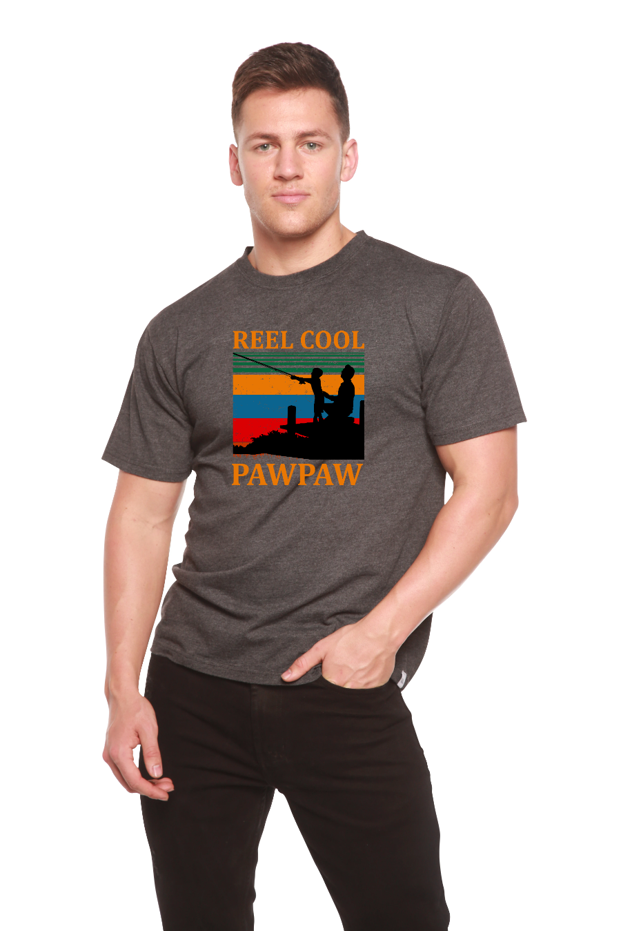 Real Cool Pawpaw Men's Bamboo Viscose/Organic Cotton Short Sleeve Printed T-Shirt Spun Bamboo