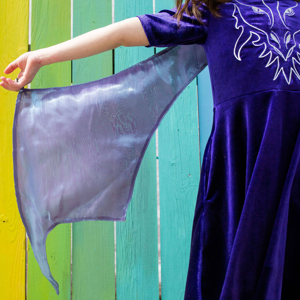 Dragon Ballerina Style Short Sleeve Dress with Pockets and Detachable Wings Princess Awesome & Boy Wonder