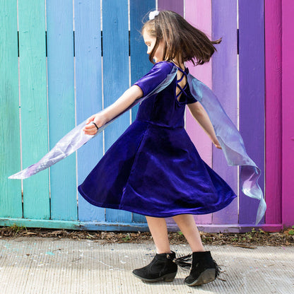 Dragon Ballerina Style Short Sleeve Dress with Pockets and Detachable Wings Princess Awesome & Boy Wonder