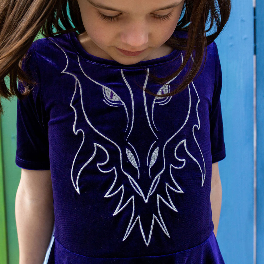 Dragon Ballerina Style Short Sleeve Dress with Pockets and Detachable Wings Princess Awesome & Boy Wonder