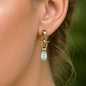 Droplette - Aqua Chalcedony Horse Bit Equestrian Earring in Gold Urban-Equestrian