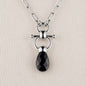Droplette - Black Onyx Equestrian Horse Bit Necklace in Silver Urban-Equestrian
