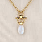 Droplette - Moonstone Equestrian Horse Bit Necklace in Gold Urban-Equestrian