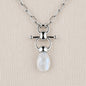 Droplette - Moonstone Equestrian Horse Bit Necklace in Silver Urban-Equestrian