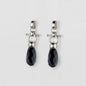 Droplette - Black Onyx Horse Bit Equestrian Earring in Silver Urban-Equestrian