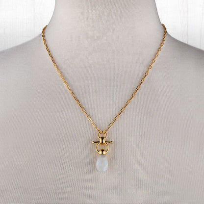 Droplette - Moonstone Horse Bit Equestrian Earring in Gold Urban-Equestrian