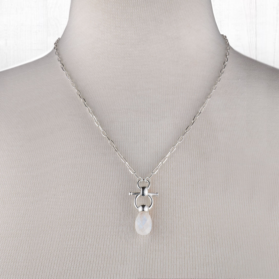 Droplette - Moonstone Horse Bit Equestrian Earring in Silver Urban-Equestrian