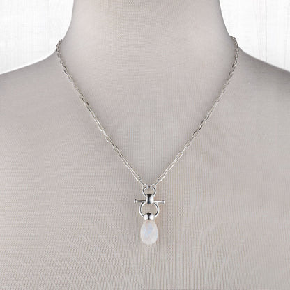Droplette - Moonstone Horse Bit Equestrian Earring in Silver Urban-Equestrian