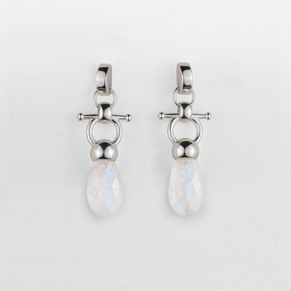 Droplette - Moonstone Horse Bit Equestrian Earring in Silver Urban-Equestrian