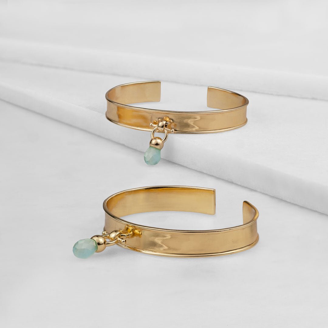Droplette - Aqua Chalcedony Equestrian Horse Bit Necklace in Gold Urban-Equestrian