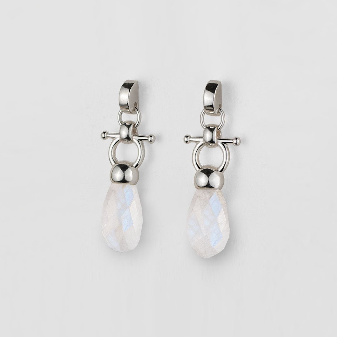 Droplette - Moonstone Equestrian Horse Bit Necklace in Silver Urban-Equestrian