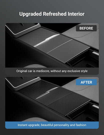 Dry Carbon Fiber Center Console Cover For Model Y Juniper / Model 3 Highland / Model YL Tesery Official Store