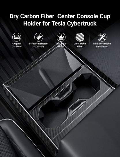 Dry Carbon Fiber Center Console Cup Holder for Cybertruck Tesery Official Store