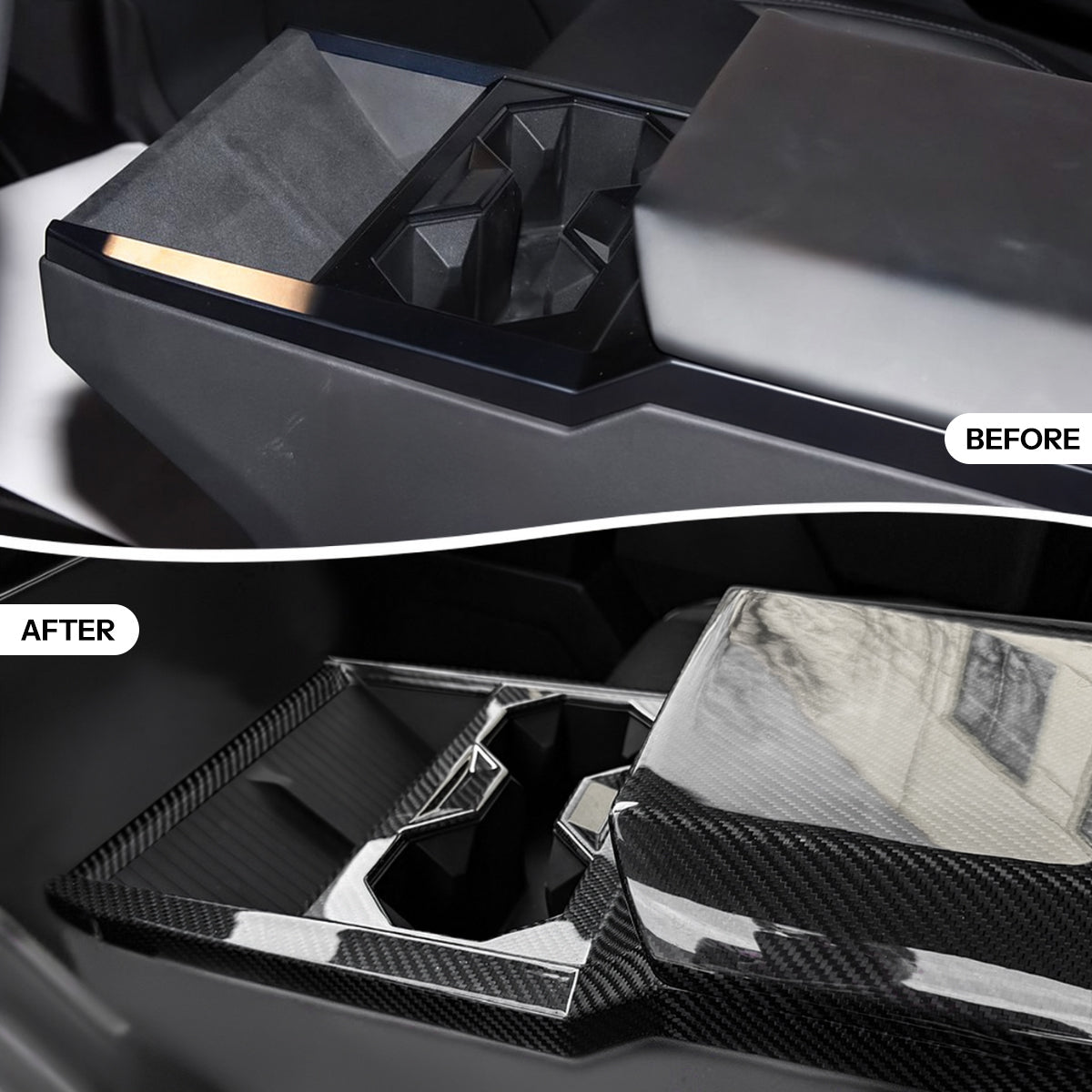 Dry Carbon Fiber Center Console Cup Holder for Cybertruck Tesery Official Store