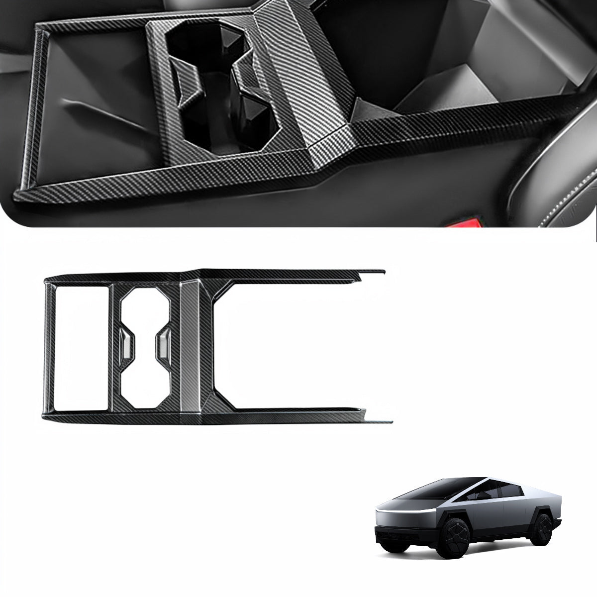 Dry Carbon Fiber Center Console Cup Holder for Cybertruck Tesery Official Store