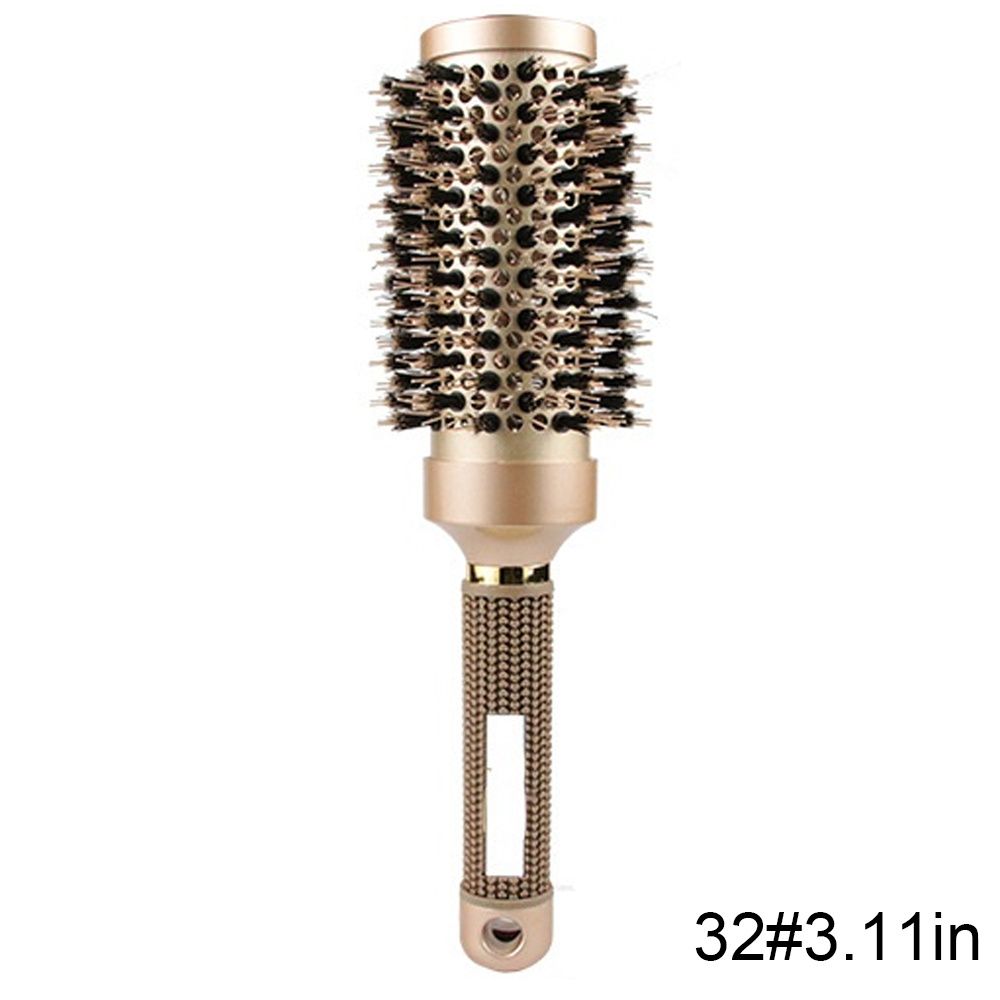 Round Brush For Blow Drying; Nano Thermal Ceramic & Ionic Tech Hair Brush With Boar Bristles; Professional Round Barrel Brush For Styling; Curling And Straightening New Era Fashion LLc
