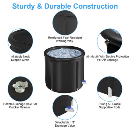 Portable Ice Bath Tub 97Gallon (370L), Portable Insulated Ice Bath Tub for Athletes Recovery, Easy Setup Ice Bathtub for Home Gym CampingCold Plunge Therapy Tub with 5-Layers Insulation, Large Ice Bat New Era Fashion LLc