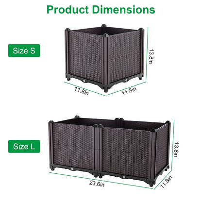 Raised Garden Bed with Self-watering System Rectangle Garden Planter for Garden Patio Balcony Elevated Planter Box for Flowers Vegetables Herbs New Era Fashion LLc