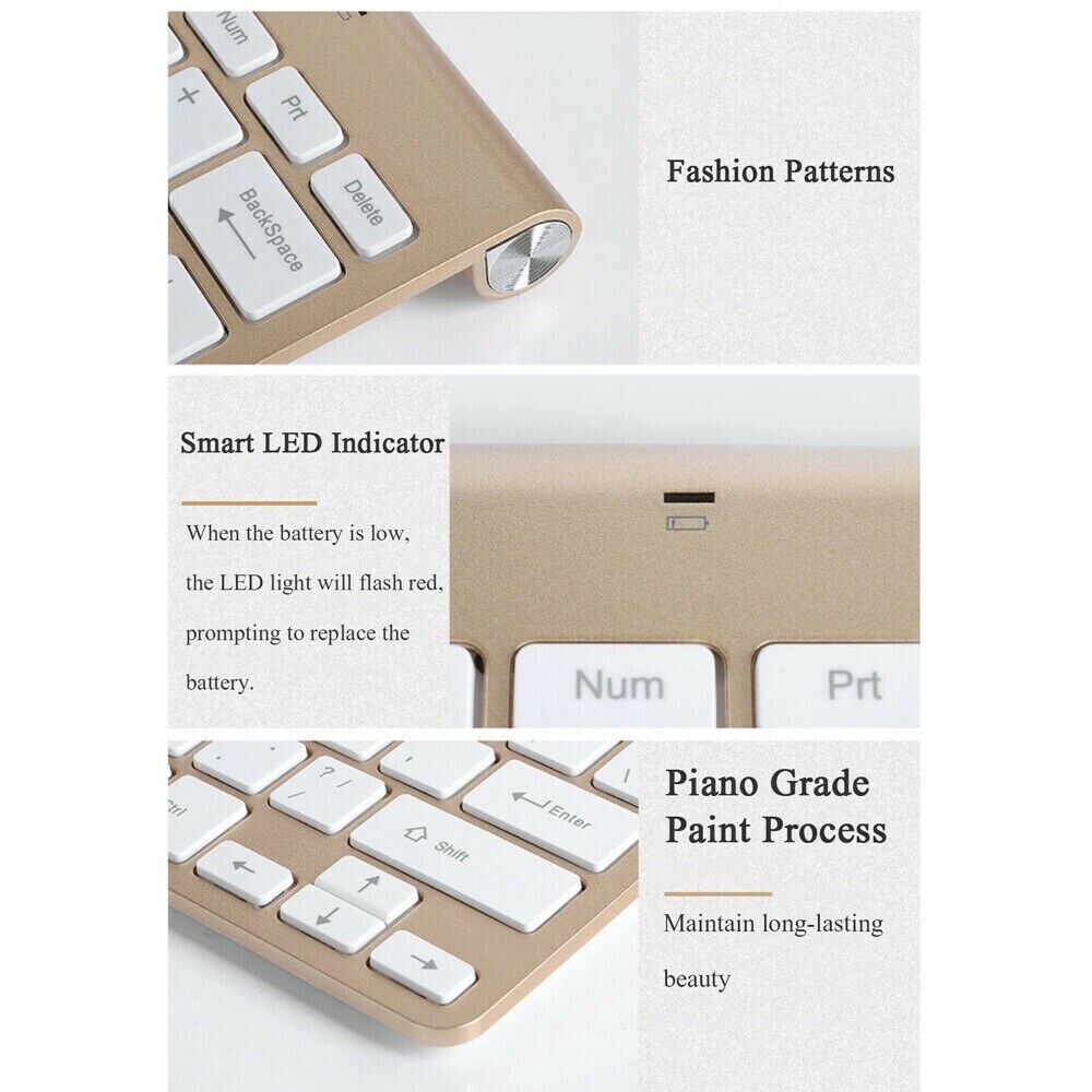 Mini Wireless Keyboard And Mouse Set Waterproof 2.4G For Mac Apple PC Computer New Era Fashion LLc