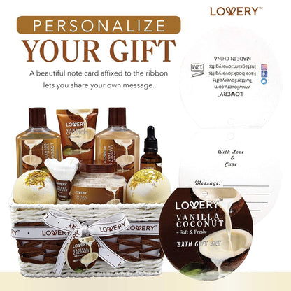 Gifts For Women Gift Basket for Women– 9 Piece Set of Vanilla Coconut Home Spa Set, Luxurious Gifts for Her, Bath and Body Sets Includes Fragrant Lotions, Large Bath Bombs, Coconut Oil New Era Fashion LLc