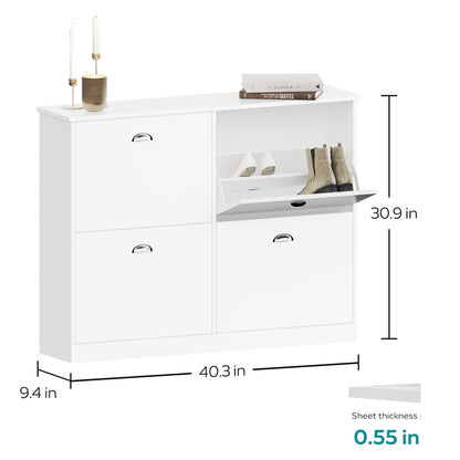 Shoe Cabinet,Hidden Slim Narrow Shoe Rack Cabinet with 4 Drawers for Entryway, Foyer,Hallway,Bedroom New Era Fashion LLc
