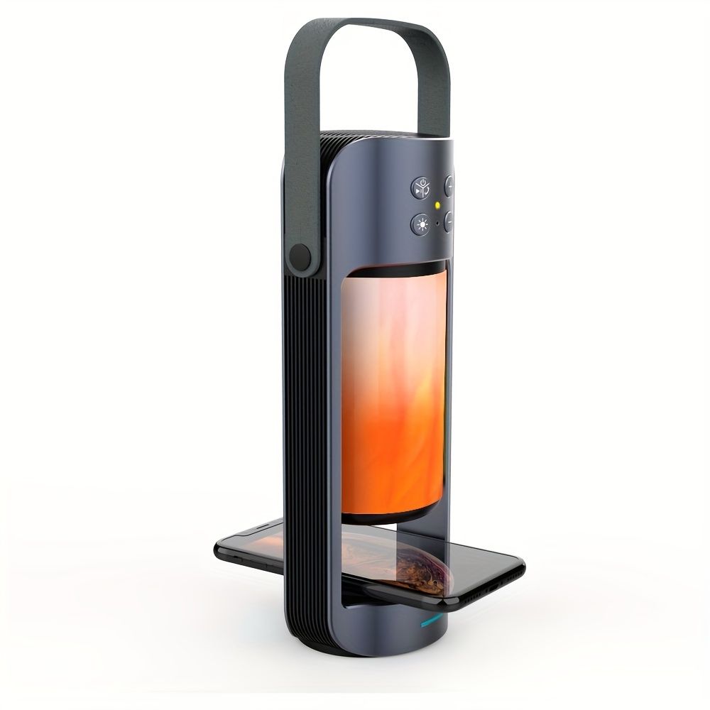 Portable Wireless Flame LED Speaker With Wireless Charger; Speaker With 10 Hours Working Time; 10W Speaker BT 4.2 Version; Mega Bass Sound Quality For Indoor And Outdoor New Era Fashion LLc