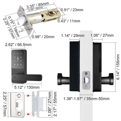 Smart Lock, 5-in-1 Smart Door Knob, Fingerprint Deadbolt with App Control, Bluetooth Smart Lock, Keyless Entry Door Lock with Handle, Biometric Door Lock, Keypad Digital Door Lock for Front Door New Era Fashion LLc