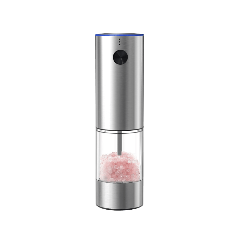 Electric Salt or Pepper Grinder , Stainless Steel with LED Light, Type-C Rechargeable, Ceramic Adjustable Coarseness, 95ml Large Capacity Visible Window, Patented Light Pipe Washable Design for Kitche New Era Fashion LLc