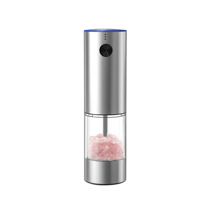 Electric Salt or Pepper Grinder , Stainless Steel with LED Light, Type-C Rechargeable, Ceramic Adjustable Coarseness, 95ml Large Capacity Visible Window, Patented Light Pipe Washable Design for Kitche New Era Fashion LLc