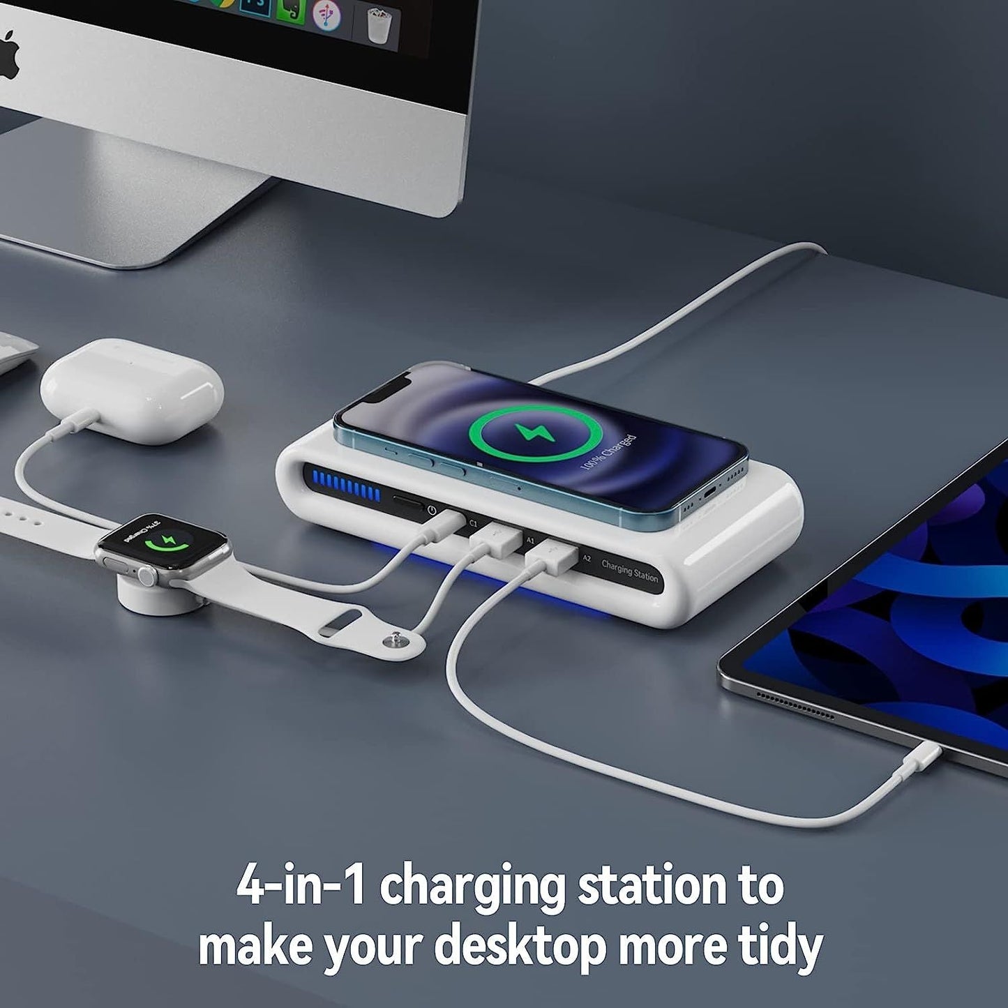 Wireless Charger 30W USB Wireless Charging Station for Multiple Device with USB C Ports Compatible for iPhone 14/13/12/Pro Max Google Pixel New Era Fashion LLc
