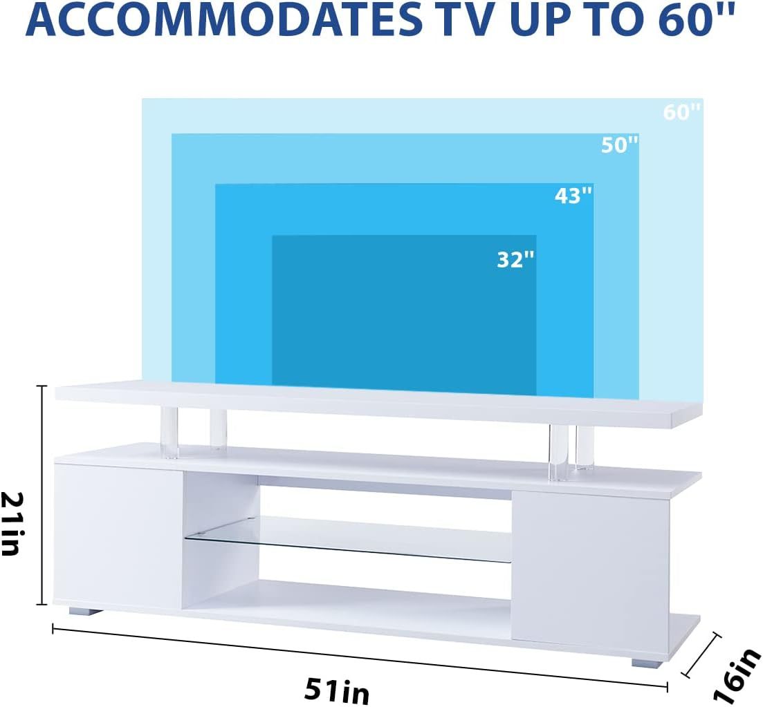 TV Stand for 65 Inch TV LED Gaming Entertainment Center Media Storage Console Table with Large Side Cabinet for Living Room( White) New Era Fashion LLc