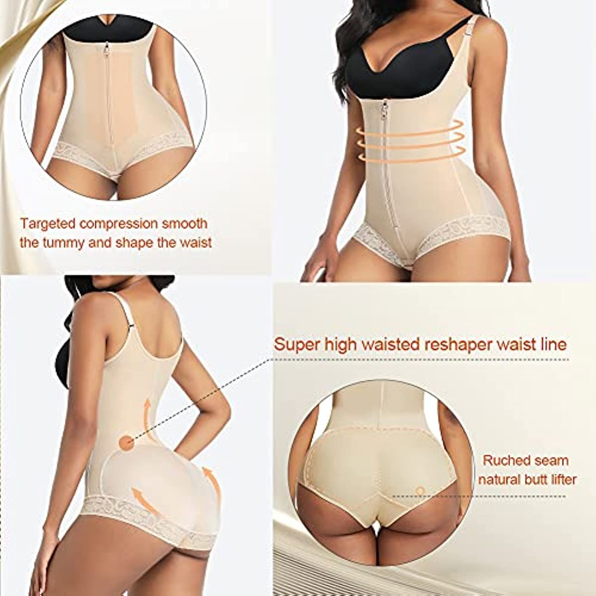 Shapewear for Women Seamless Firm Triple Control Faja Plus Size Thigh Slimmer Tummy Control Body Shaper New Era Fashion LLc