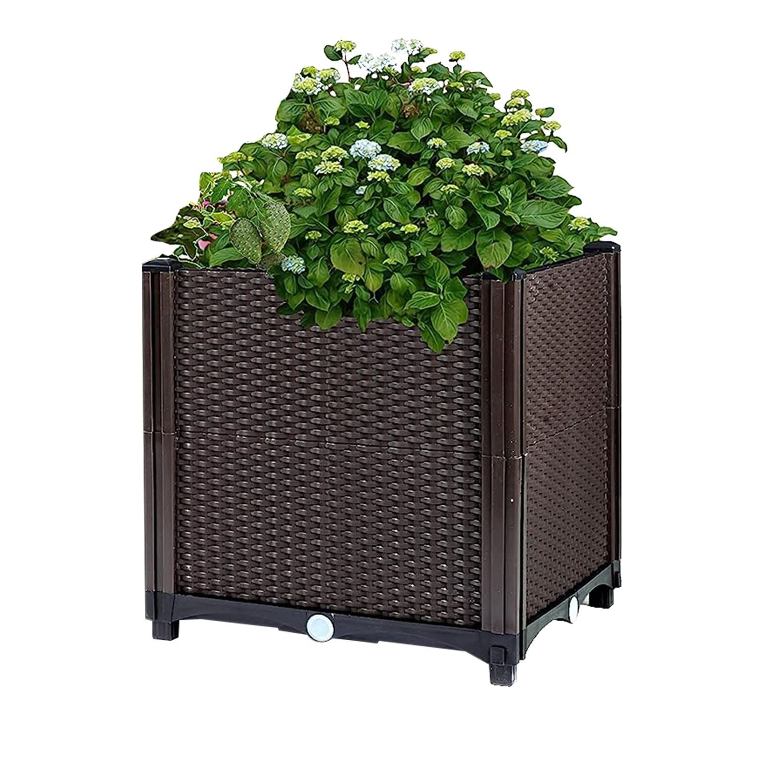 Raised Garden Bed with Self-watering System Rectangle Garden Planter for Garden Patio Balcony Elevated Planter Box for Flowers Vegetables Herbs New Era Fashion LLc