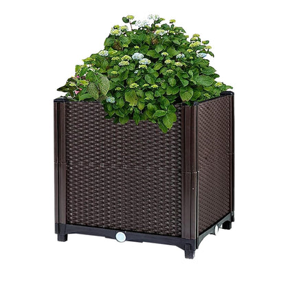 Raised Garden Bed with Self-watering System Rectangle Garden Planter for Garden Patio Balcony Elevated Planter Box for Flowers Vegetables Herbs New Era Fashion LLc