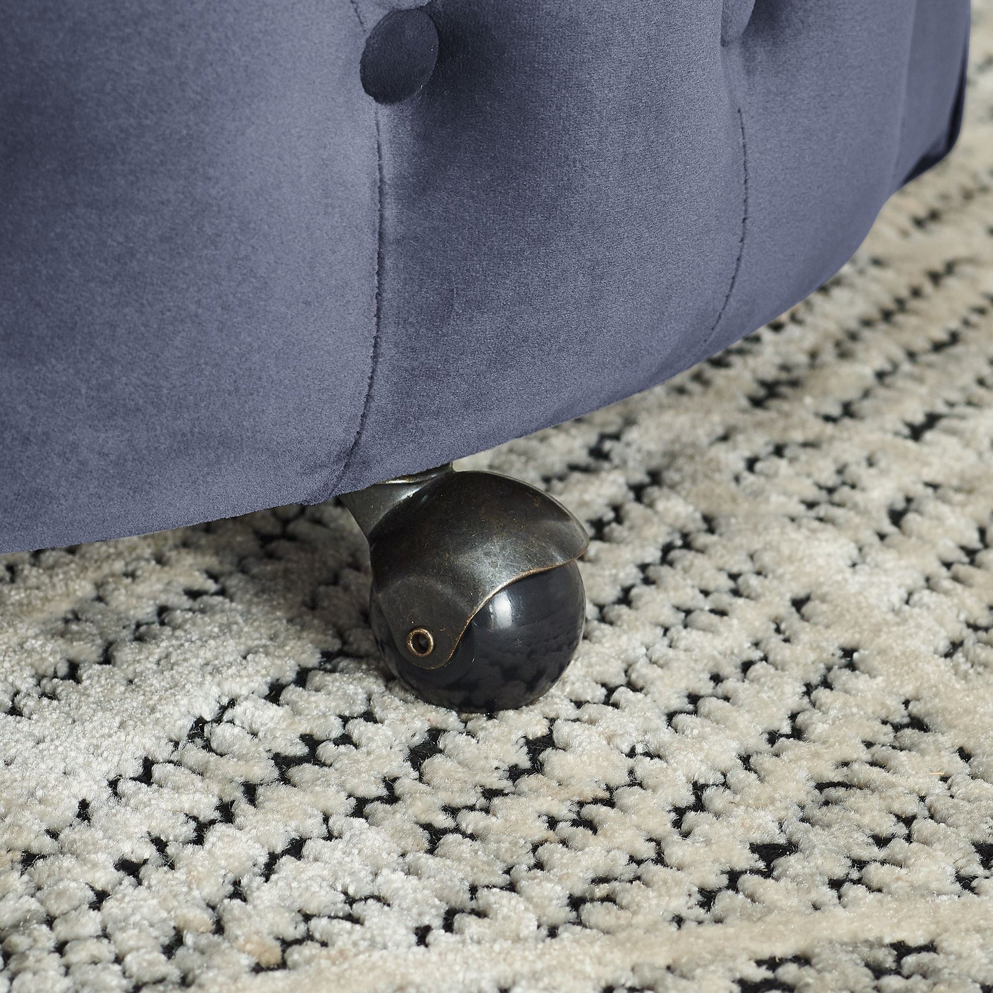 Velvet Upholstered Swivel Chair for Living Room, with Button Tufted Design and Movable Wheels, Including 3 Pillows New Era Fashion LLc