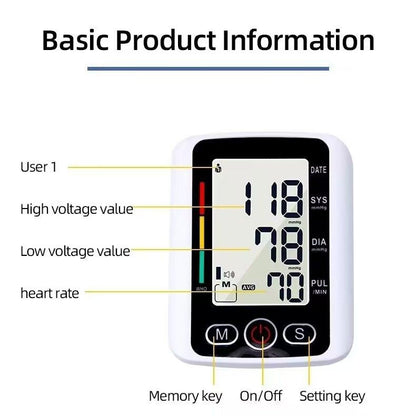 Wireless Digital Blood Pressure Monitor with LCD Display & Voice Alerts for Accurate Readings at Home New Era Fashion LLc