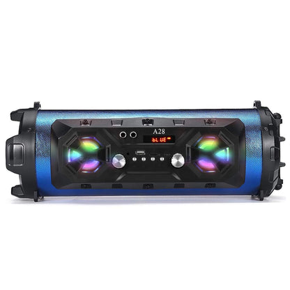 Bluetooth Speaker A28 Portable Wireless Stereo Bass Subwoofer Karaoke Party Speakers with RGB LED Light Support FM Radio TF Card New Era Fashion LLc