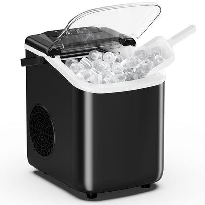 Desktop ice maker, with movable handle, can produce 9 ice balls in 6 to 8 minutes, equipped with a basket and a spoon New Era Fashion LLc