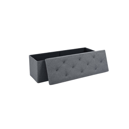 Folding Storage Ottoman Bench, Ottoman Foot Rest, End of Bed Bench, Storage Chest, for Living Room, Bedroom, Entryway, 43 Inches, Gray New Era Fashion LLc