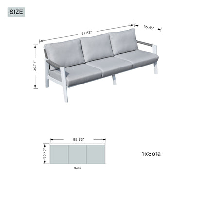7-Piece Patio Aluminum Sofa Set with Rectangular Firepit Table & Side Table New Era Fashion LLc