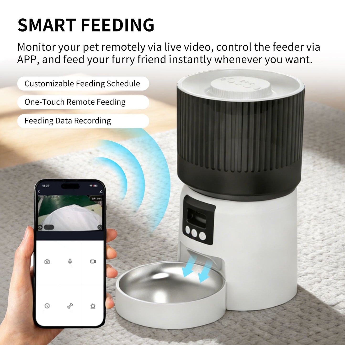 Intelligent fully automatic pet feeder, timed and quantified feeding, remote control is more worry free New Era Fashion LLc