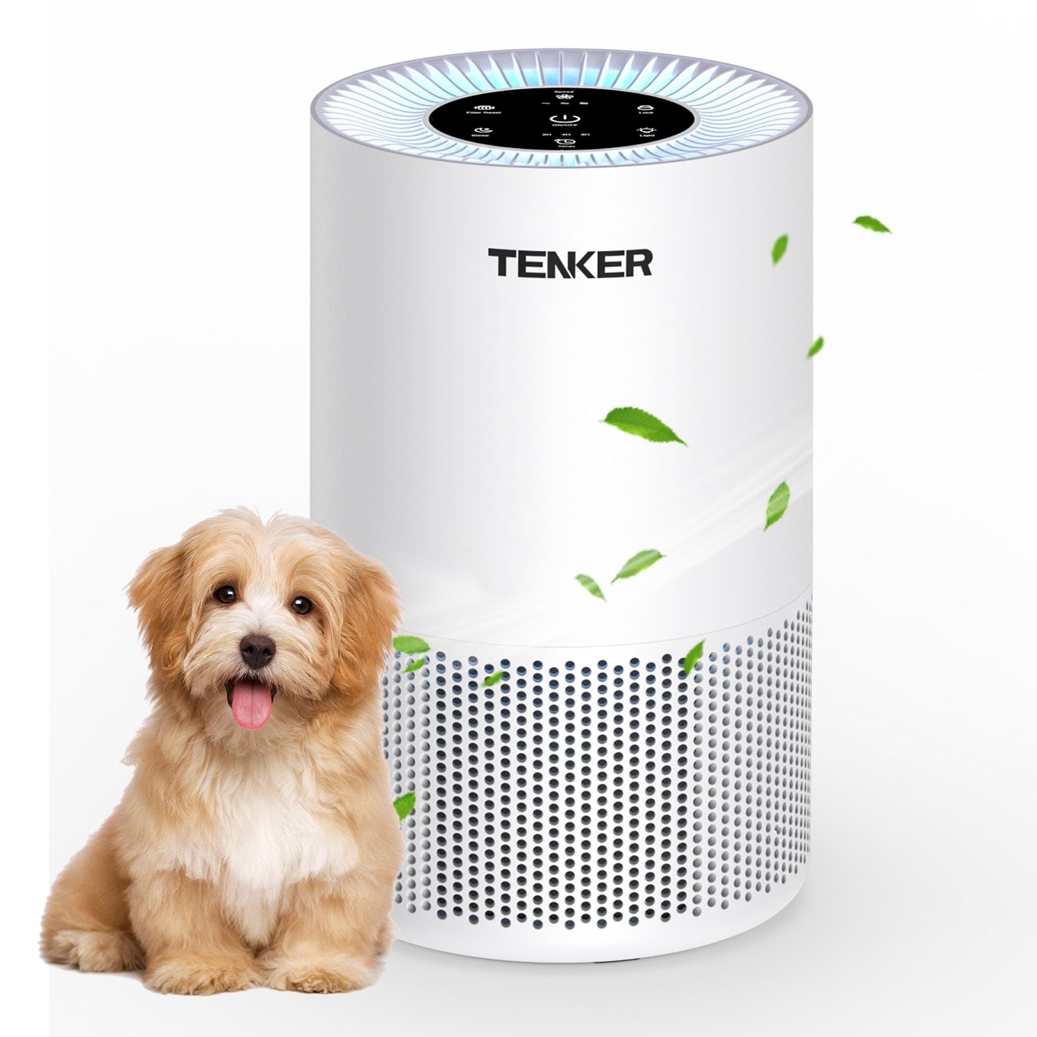 TENKER AP-6980 Air Purifier White US 1300ft² Large Rooms H13 Heap 3-Stage Filtration 3 Speeds 3 Timer w/Light Air Cleaner Machine New Era Fashion LLc