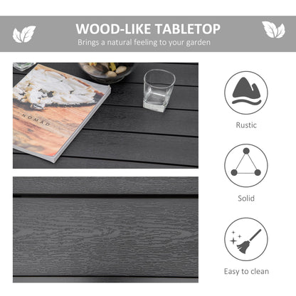 Patio Dining Table 4 Rectangular Aluminum Outdoor Garden Lawn Backyard Black New Era Fashion LLc