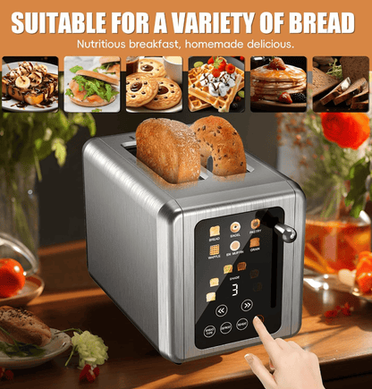 Retro Stainless Steel Toaster with 6 Browning Levels & 3 Functions - Perfect for Defrosting, Reheating, & Cancelling New Era Fashion LLc