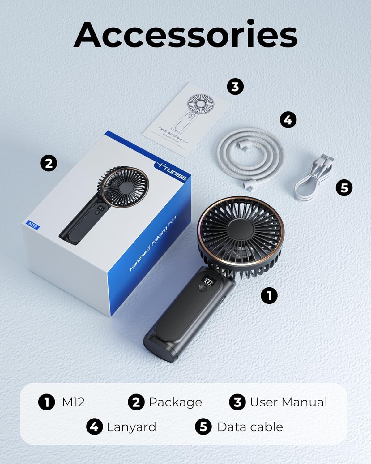 Portable Handheld Fan, Portable Fan Rechargeable, 4000mAh, 180° Adjustable, 6 Speed Wind, Display Electricity in Real Time, USB Rechargeable Foldable F an, Quiet Personal Fan as Power Bank New Era Fashion LLc